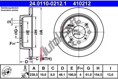 ATE Brzdov kotou - 239 mm AT 410212, 24.0110-0212.1