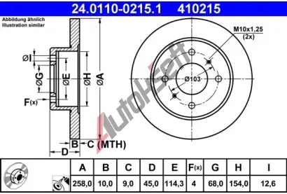 ATE Brzdov kotou - 258 mm AT 410215, 24.0110-0215.1