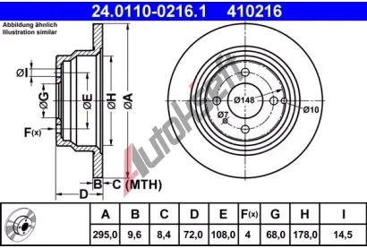 ATE Brzdov kotou - 295 mm AT 410216, 24.0110-0216.1