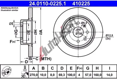 ATE Brzdov kotou - 270 mm AT 410225, 24.0110-0225.1