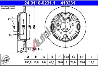 ATE Brzdov kotou - 290 mm AT 410231, 24.0110-0231.1