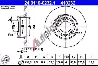 ATE Brzdov kotou - 239 mm AT 410232, 24.0110-0232.1