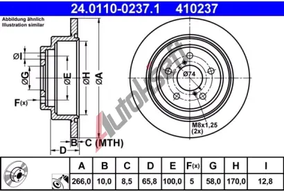 ATE Brzdov kotou - 266 mm AT 410237, 24.0110-0237.1