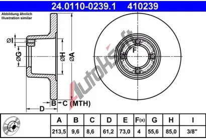 ATE Brzdov kotou - 214 mm AT 410239, 24.0110-0239.1