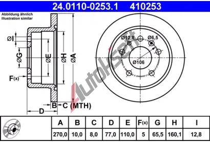 ATE Brzdov kotou - 270 mm AT 410253, 24.0110-0253.1