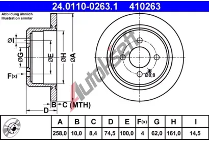 ATE Brzdov kotou - 258 mm AT 410263, 24.0110-0263.1