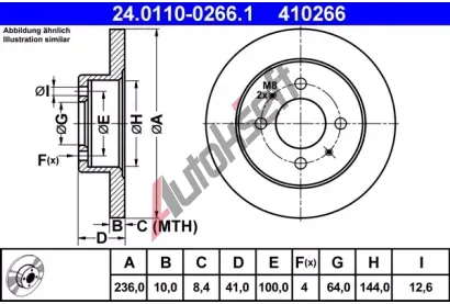 ATE Brzdov kotou - 236 mm AT 410266, 24.0110-0266.1