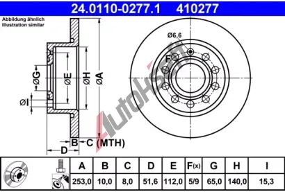 ATE Brzdov kotou - 253 mm AT 410277, 24.0110-0277.1