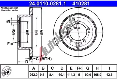 ATE Brzdov kotou - 262 mm AT 410281, 24.0110-0281.1