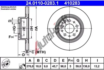 ATE Brzdov kotou - 276 mm AT 410283, 24.0110-0283.1