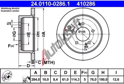 ATE Brzdov kotou - 284 mm AT 410286, 24.0110-0286.1