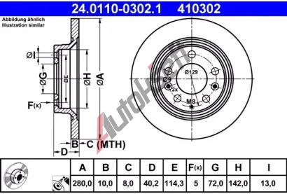 ATE Brzdov kotou - 280 mm AT 410302, 24.0110-0302.1