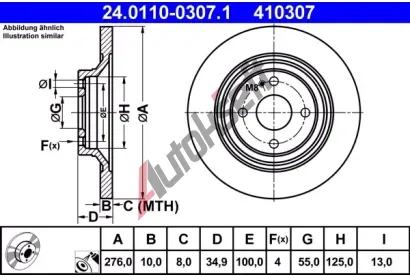 ATE Brzdov kotou - 276 mm AT 410307, 24.0110-0307.1