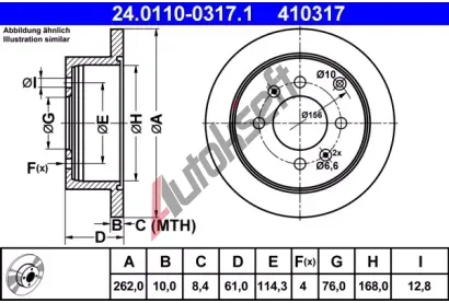 ATE Brzdov kotou - 262 mm AT 410317, 24.0110-0317.1