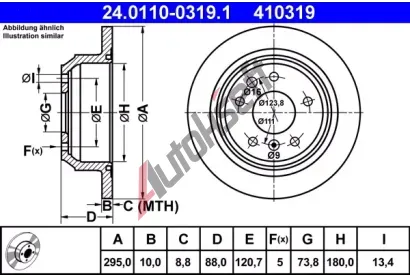 ATE Brzdov kotou - 295 mm AT 410319, 24.0110-0319.1