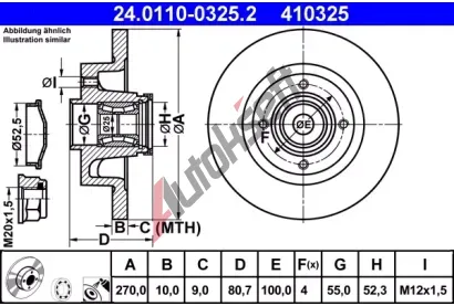 ATE Brzdov kotou s loiskem - 270 mm AT 410325, 24.0110-0325.2