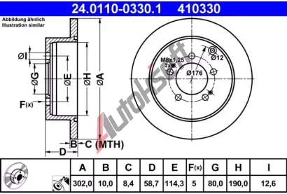 ATE Brzdov kotou - 302 mm AT 410330, 24.0110-0330.1