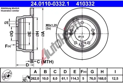 ATE Brzdov kotou - 262 mm AT 410332, 24.0110-0332.1