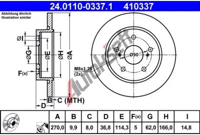 ATE Brzdov kotou - 270 mm AT 410337, 24.0110-0337.1