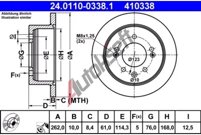 ATE Brzdov kotou - 262 mm AT 410338, 24.0110-0338.1