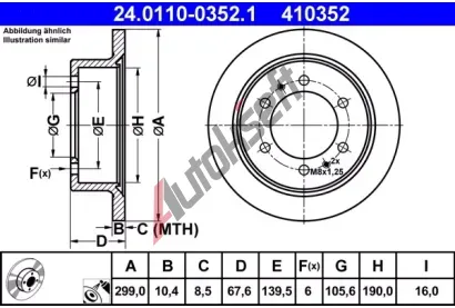 ATE Brzdov kotou - 299 mm AT 410352, 24.0110-0352.1