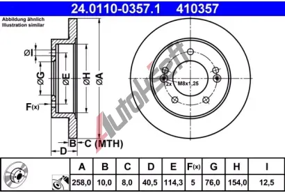 ATE Brzdov kotou - 258 mm AT 410357, 24.0110-0357.1