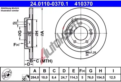 ATE Brzdov kotou - 284 mm AT 410370, 24.0110-0370.1