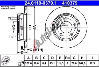 ATE Brzdov kotou - 262 mm AT 410379, 24.0110-0379.1