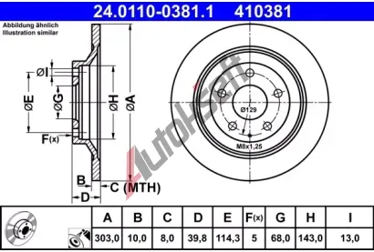ATE Brzdov kotou - 303 mm AT 410381, 24.0110-0381.1
