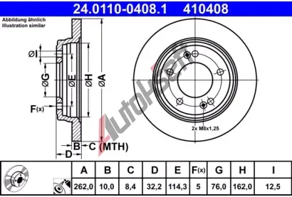 ATE Brzdov kotou - 262 mm AT 410408, 24.0110-0408.1