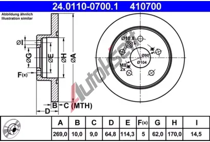 ATE Brzdov kotou - 269 mm AT 410700, 24.0110-0700.1