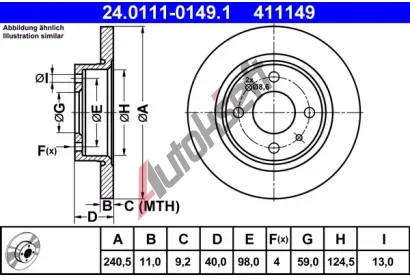 ATE Brzdov kotou - 241 mm AT 411149, 24.0111-0149.1