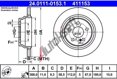 ATE Brzdov kotou - 300 mm AT 411153, 24.0111-0153.1