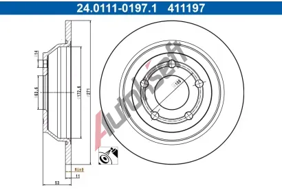ATE Brzdov kotou - 271 mm AT 411197, 24.0111-0197.1