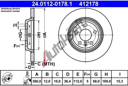 ATE Brzdov kotou - 300 mm AT 412178, 24.0112-0178.1