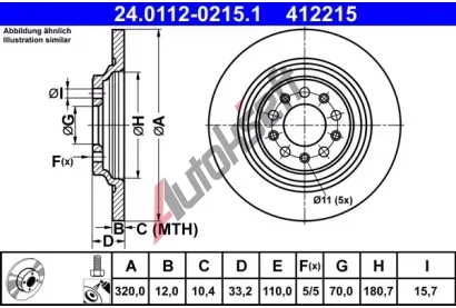 ATE Brzdov kotou - 320 mm AT 412215, 24.0112-0215.1