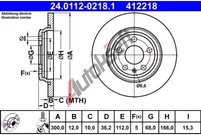 ATE Brzdov kotou - 300 mm AT 412218, 24.0112-0218.1