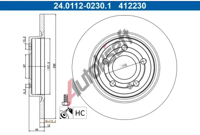 ATE Brzdov kotou - 295 mm AT 412230, 24.0112-0230.1