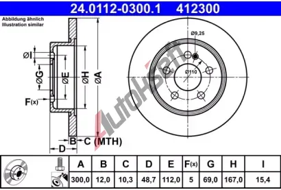 ATE Brzdov kotou - 300 mm AT 412300, 24.0112-0300.1