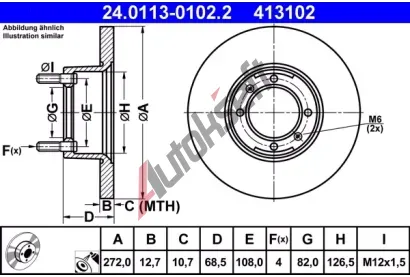 ATE Brzdov kotou - 272 mm AT 413102, 24.0113-0102.2