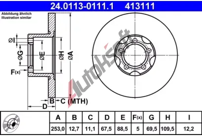 ATE Brzdov� kotou� - 253 mm AT 413111, 24.0113-0111.1