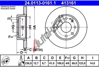 ATE Brzdov kotou - 236 mm AT 413161, 24.0113-0161.1