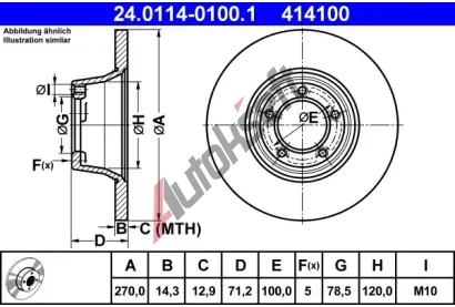 ATE Brzdov kotou - 270 mm AT 414100, 24.0114-0100.1