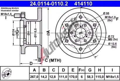 ATE Brzdov kotou - 267 mm AT 414110, 24.0114-0110.2