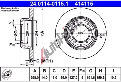 ATE Brzdov kotou - 298 mm AT 414115, 24.0114-0115.1