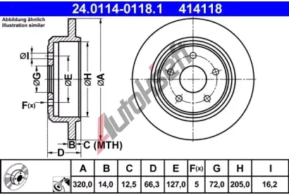 ATE Brzdov kotou - 320 mm AT 414118, 24.0114-0118.1