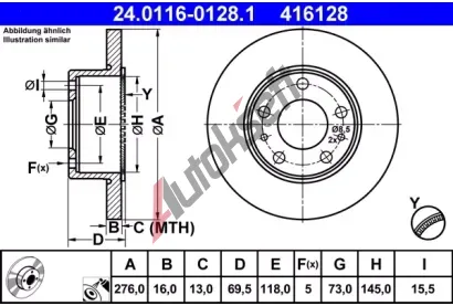 ATE Brzdov kotou - 276 mm AT 416128, 24.0116-0128.1