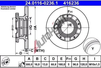 ATE Brzdov kotou - 308 mm AT 416236, 24.0116-0236.1