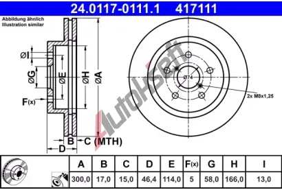 ATE Brzdov kotou - 300 mm AT 417111, 24.0117-0111.1
