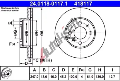 ATE Brzdov kotou - 247 mm AT 418117, 24.0118-0117.1